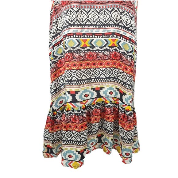 Tolani Mini Dress Tunic Top Womens Size M Sleeveless Floral Boho Sleeveless Silk - Picture 8 of 9